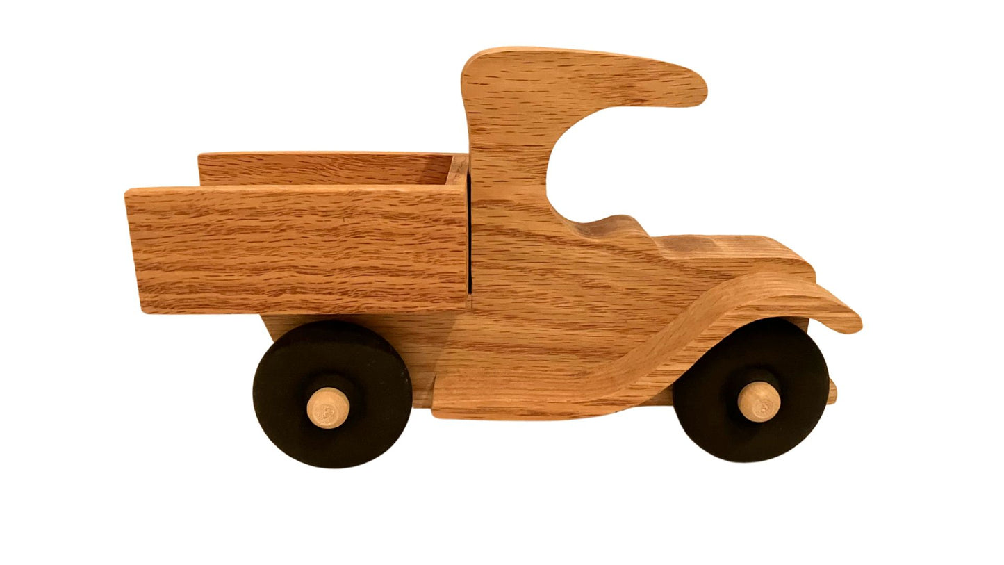 Toy wooden pickup truck