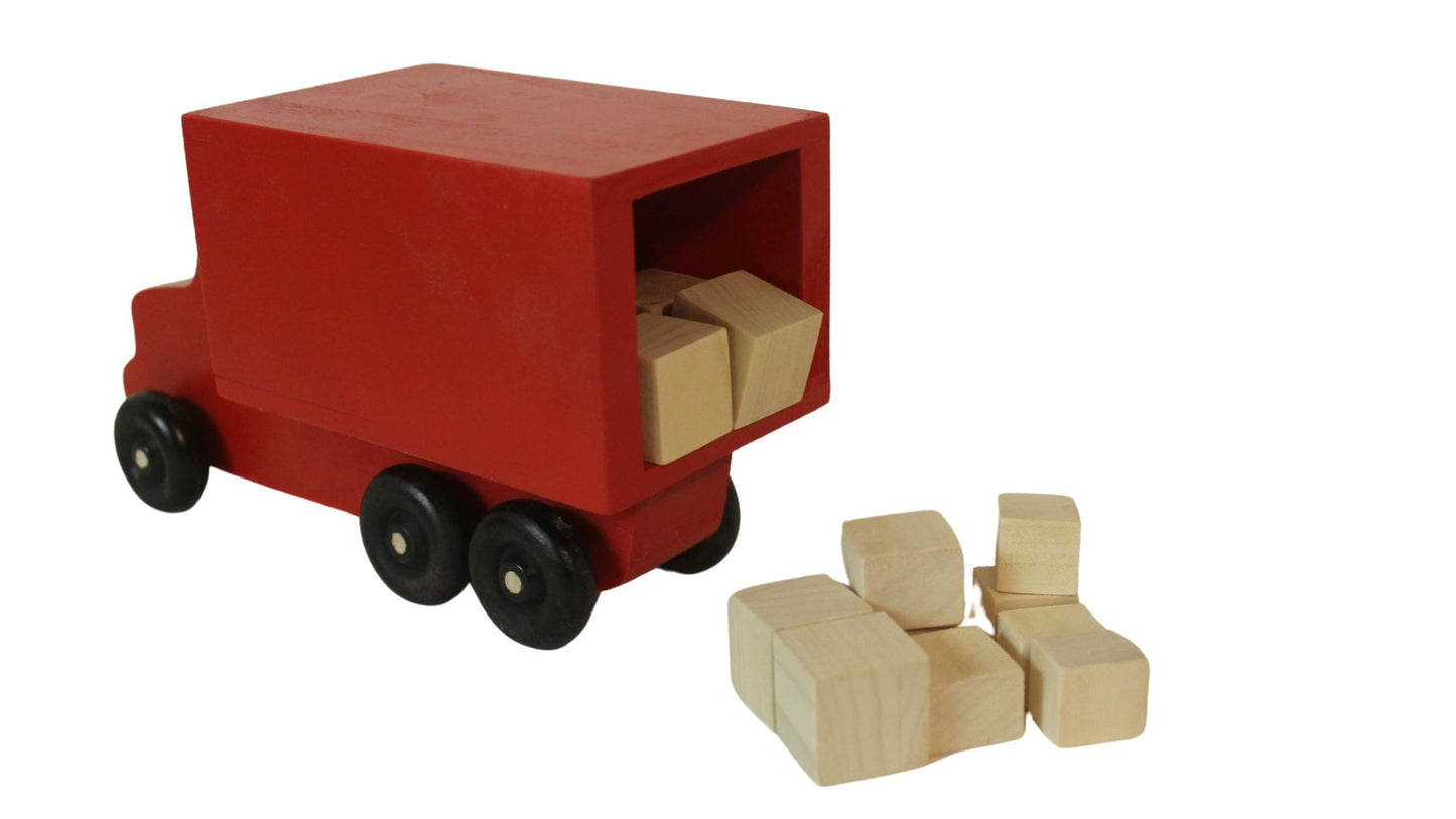Moving or parcel truck. Solid hardwoods, wooden packages included, unfinished or choice of color for the truck