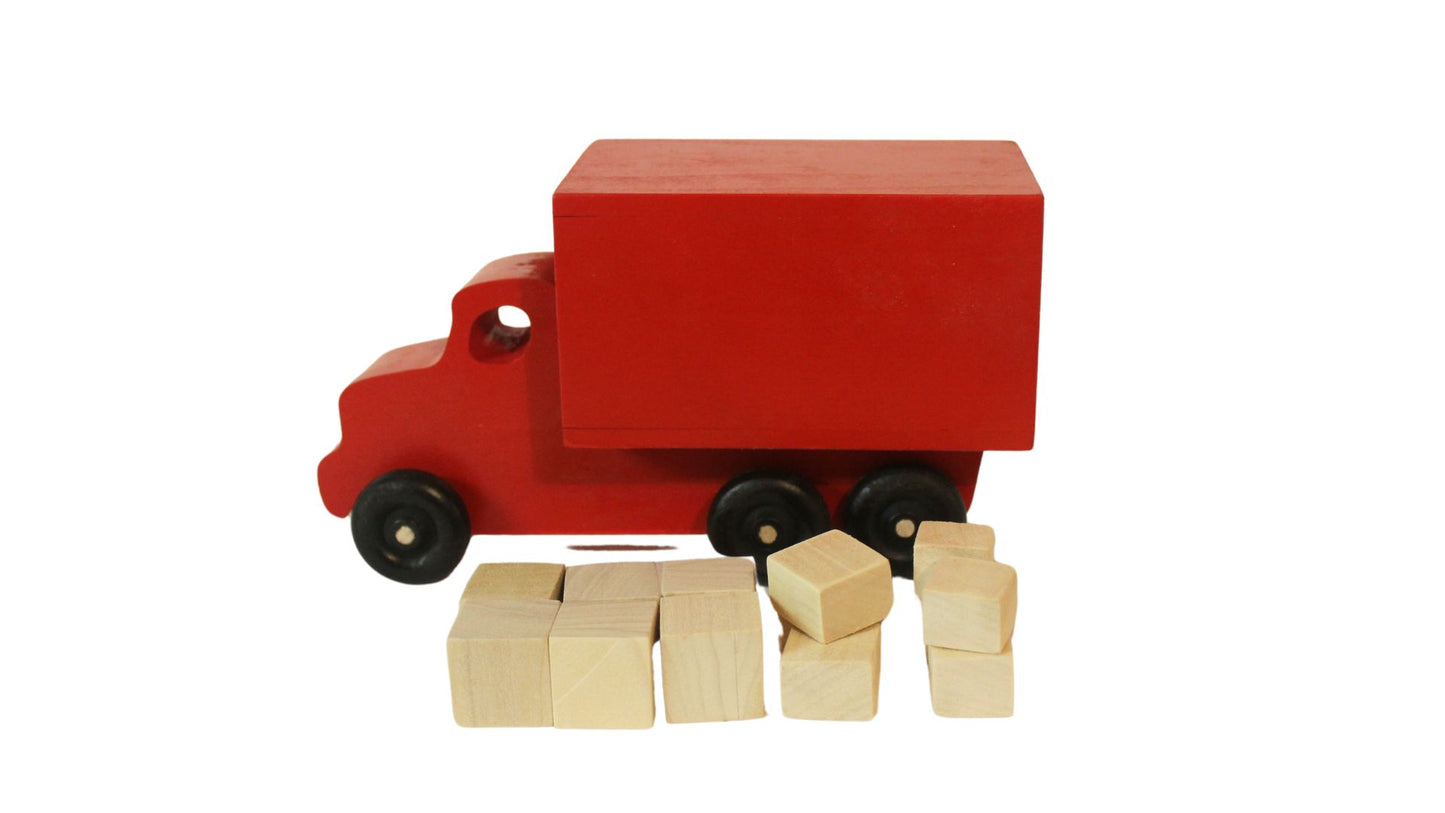 Moving or parcel truck. Solid hardwoods, wooden packages included, unfinished or choice of color for the truck
