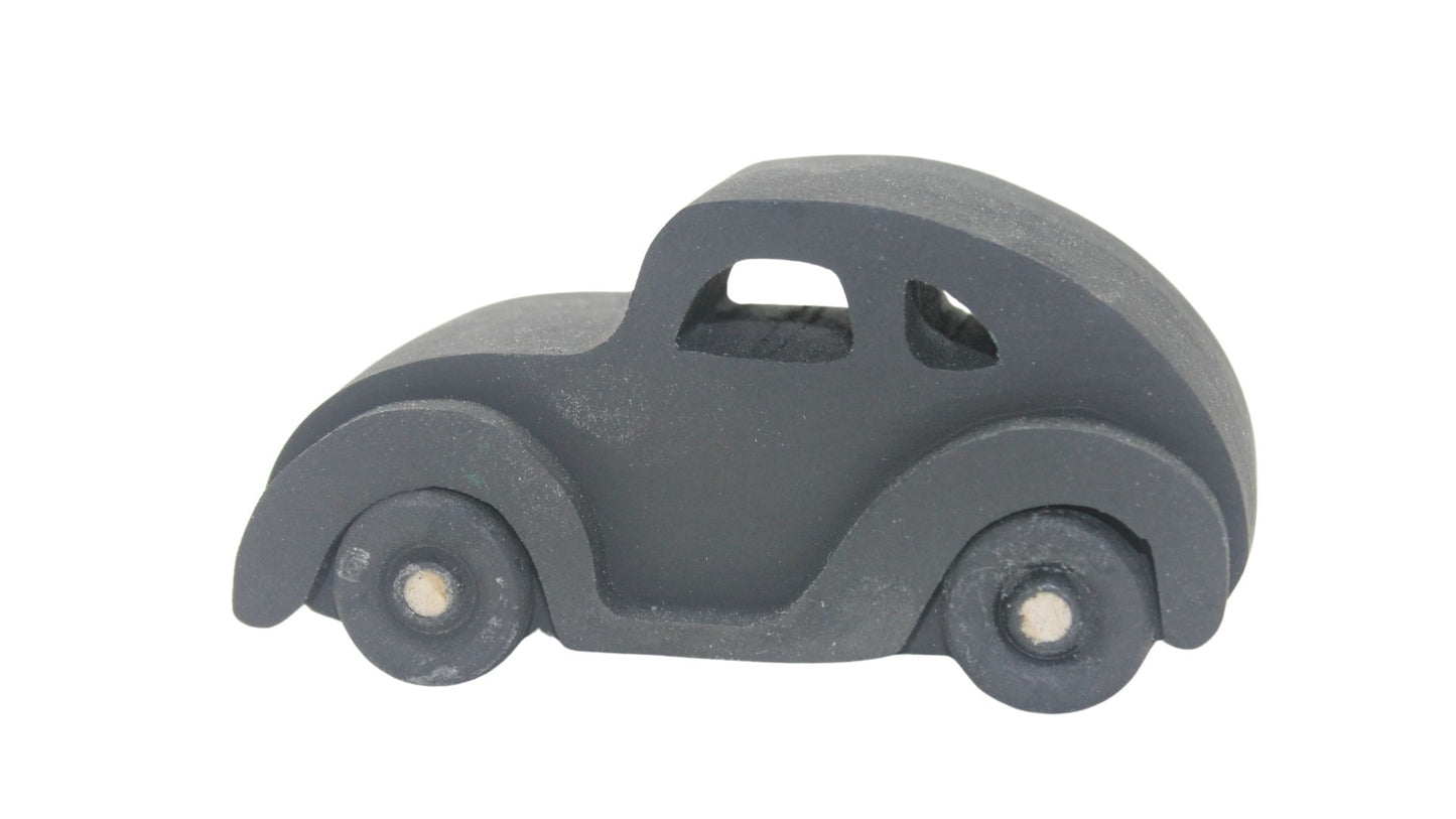 Toy wood gas and food stop with VW vehicles, gas islands, fast food restaurant