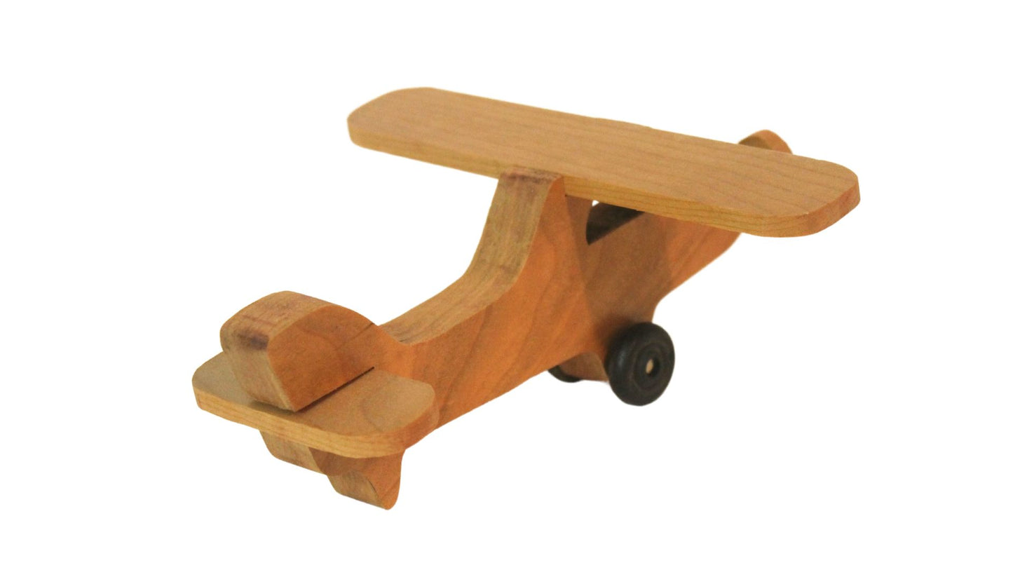 Toy wood Cessna Skyhawk, spinning propeller, turning wheels, choice of oak, cherry, or poplar