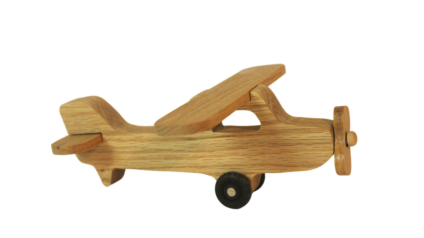 Toy wood Cessna Skyhawk, spinning propeller, turning wheels, choice of oak, cherry, or poplar