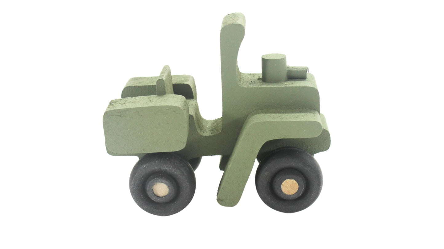 Tiny wood Army toy set: jeep, truck, tank