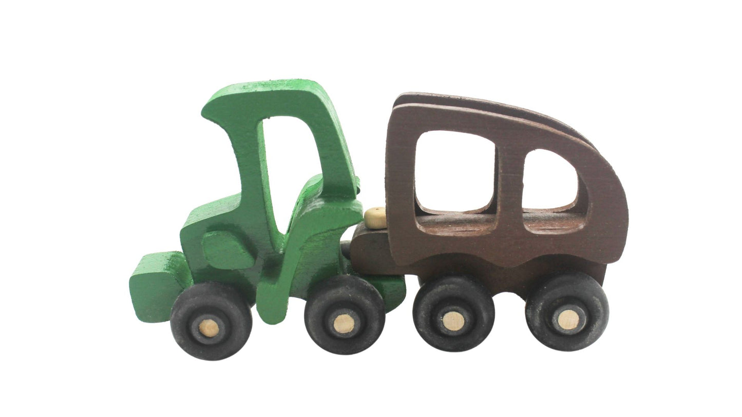 Miniature Farm Toy Set - Includes Tractor, Wagon, Combine, and Horses - Great for Display or Collecting