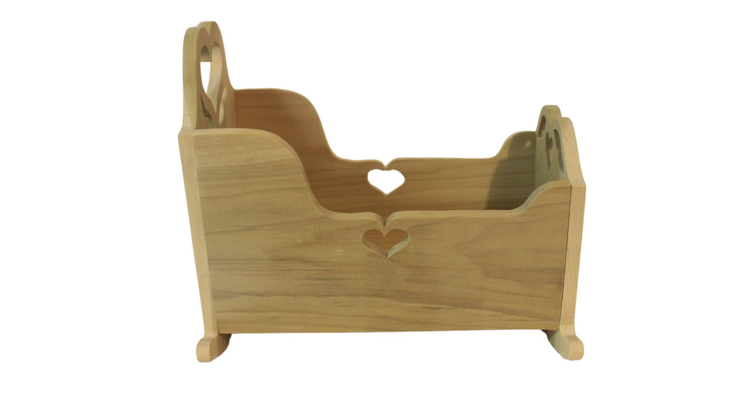 Barbie Doll Scale Cradle: Handcrafted Oak Miniature Furniture