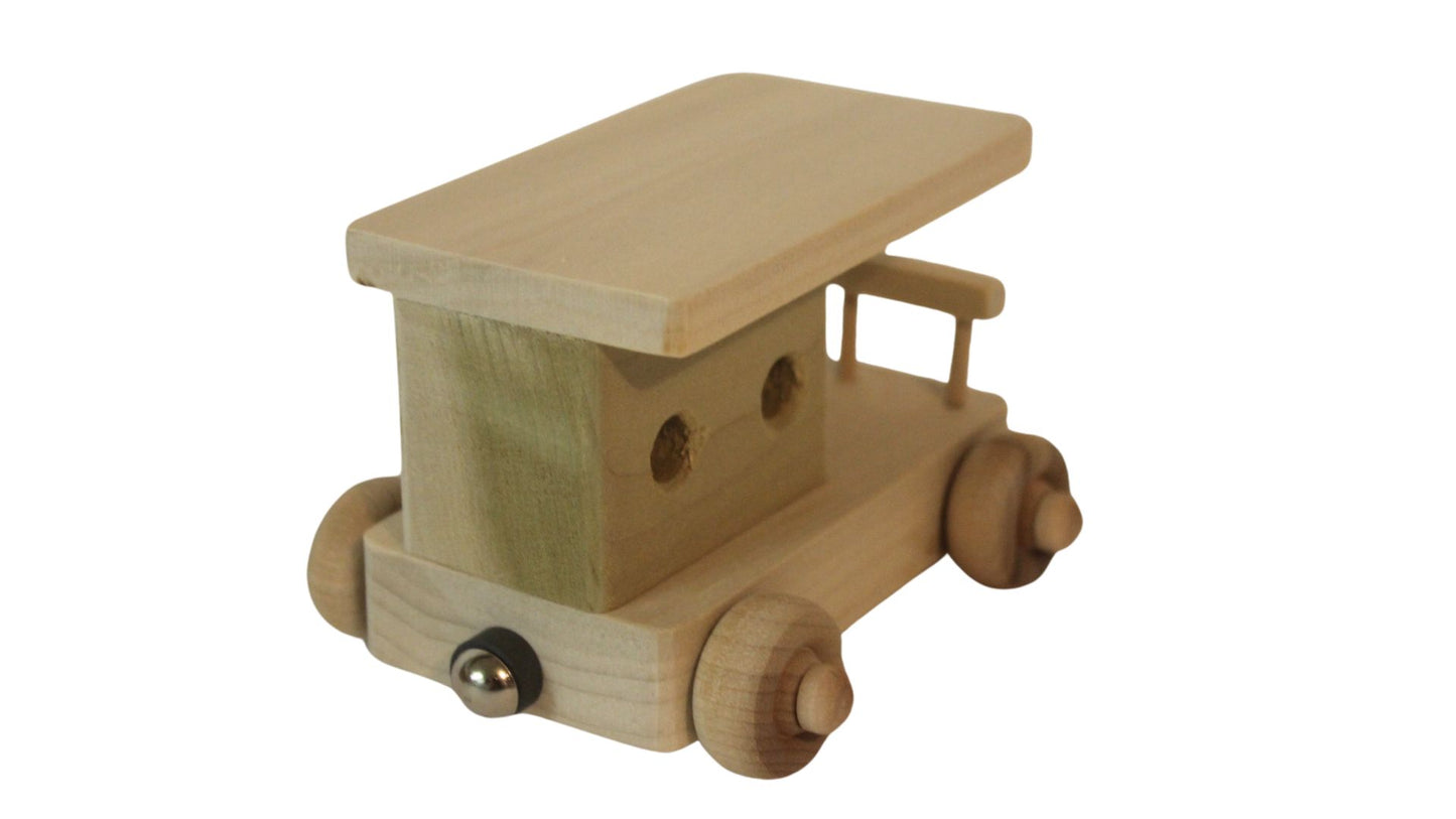 Handcrafted Personalized Wood Toy Train with Engine and Five Cars