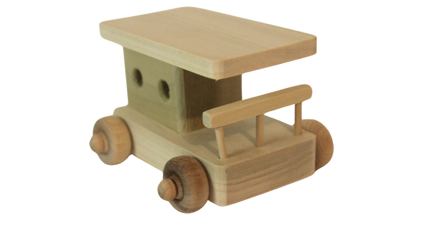 Handcrafted Personalized Wood Toy Train with Engine and Seven Cars