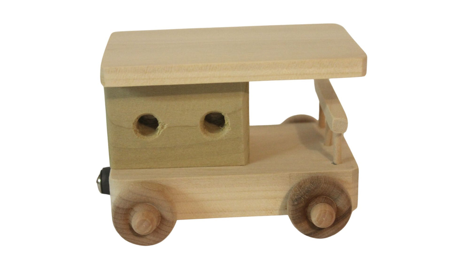 Handcrafted Personalized Wood Toy Train with Engine and Seven Cars