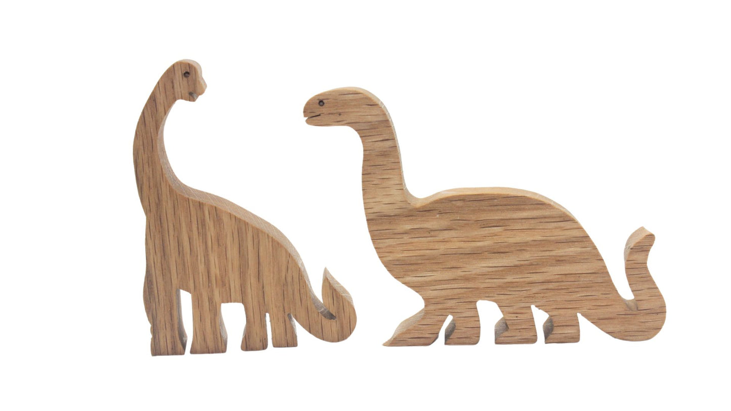 Premium Handmade Dinosaur Set: Large Size, Made of Solid Hardwoods, Complete with Volcano