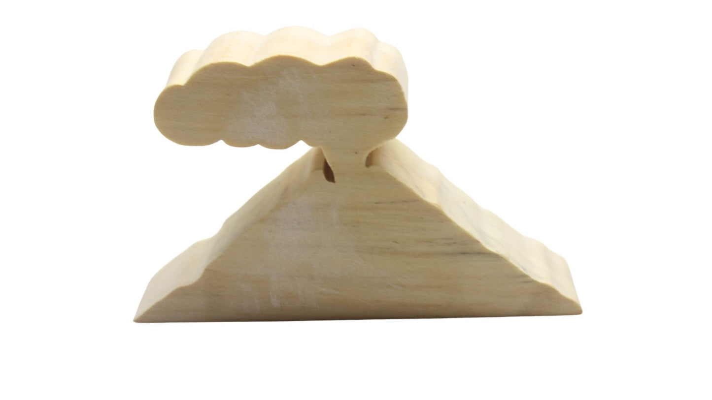 Premium Handmade Dinosaur Set: Large Size, Made of Solid Hardwoods, Complete with Volcano