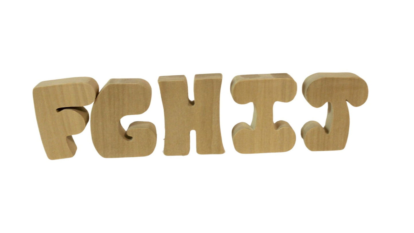 Complete Wooden Alphabet Set - 26 Letters - Choose from Oak or Paintable Unfinished Poplar