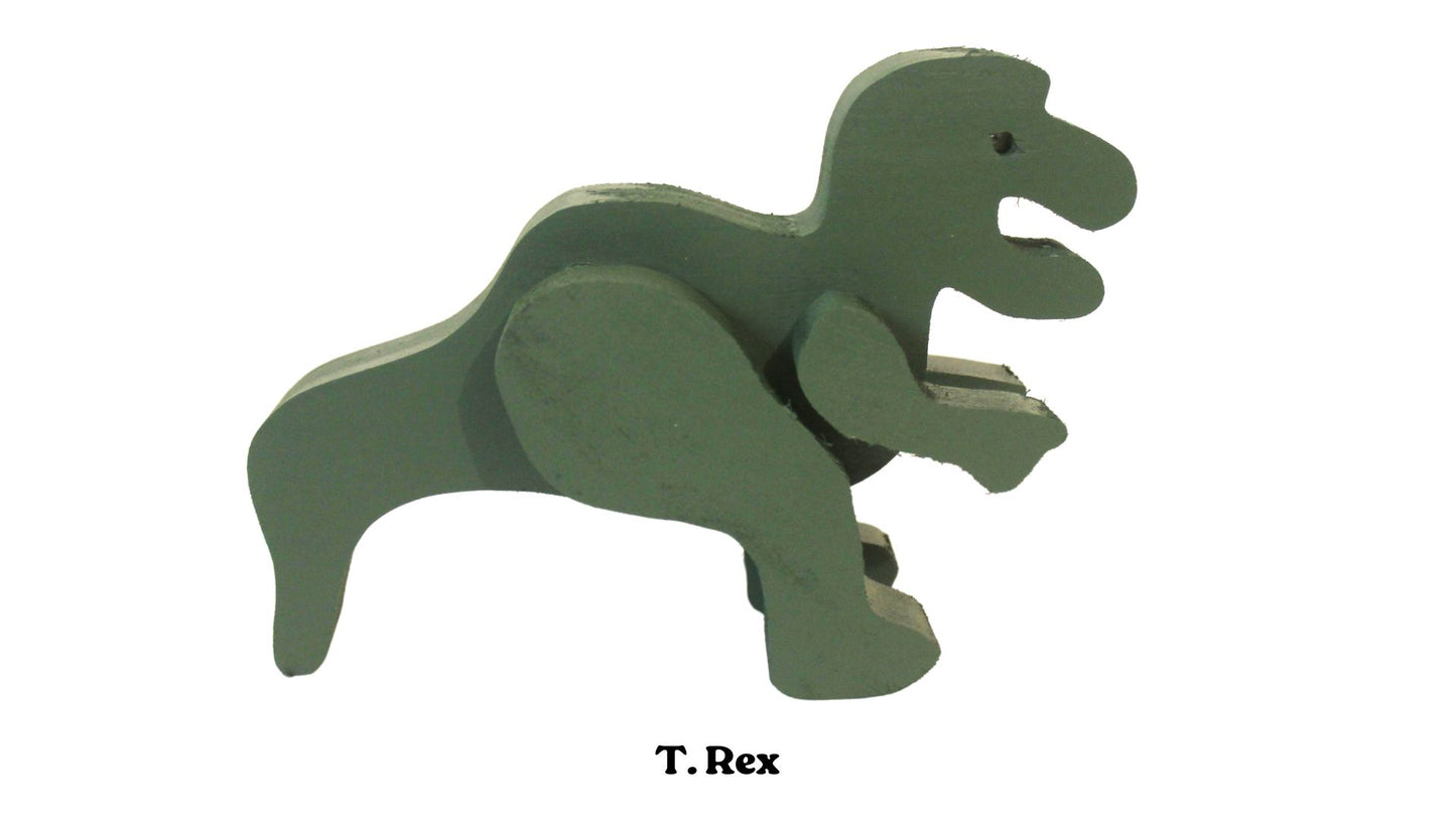 Dinosaurs - kids love them. How much fun can they have with this handmade wooden set of 6 large dinosaurs (including a T. rex and mammoth)