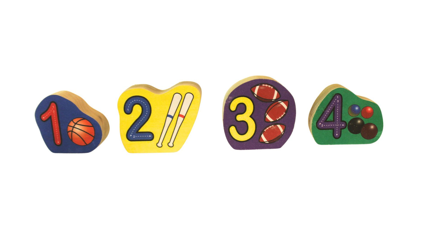 Fun and Educational Toy: Number Blocks with Pictures and Spelled-Out Numerals