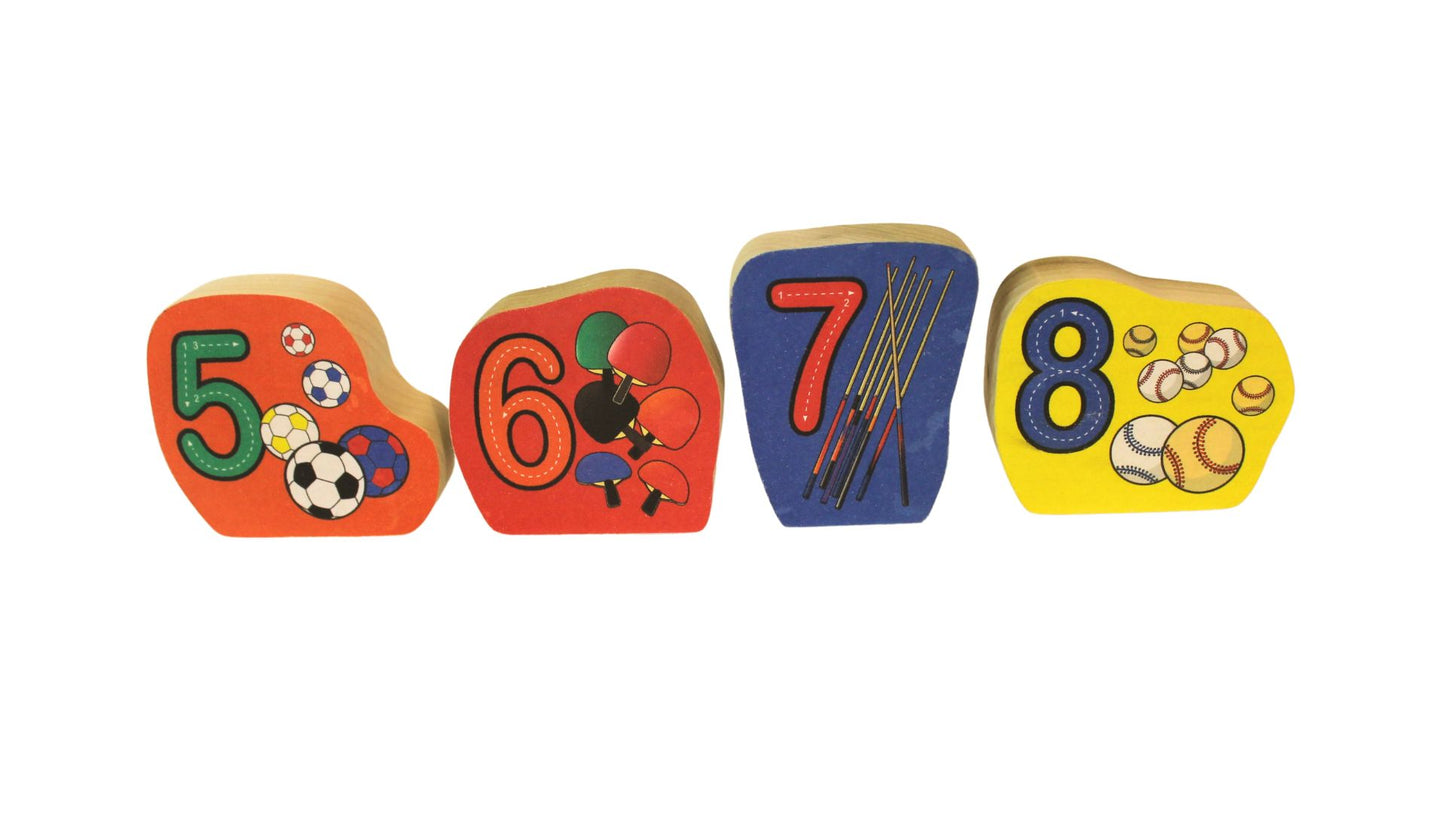 Fun and Educational Toy: Number Blocks with Pictures and Spelled-Out Numerals