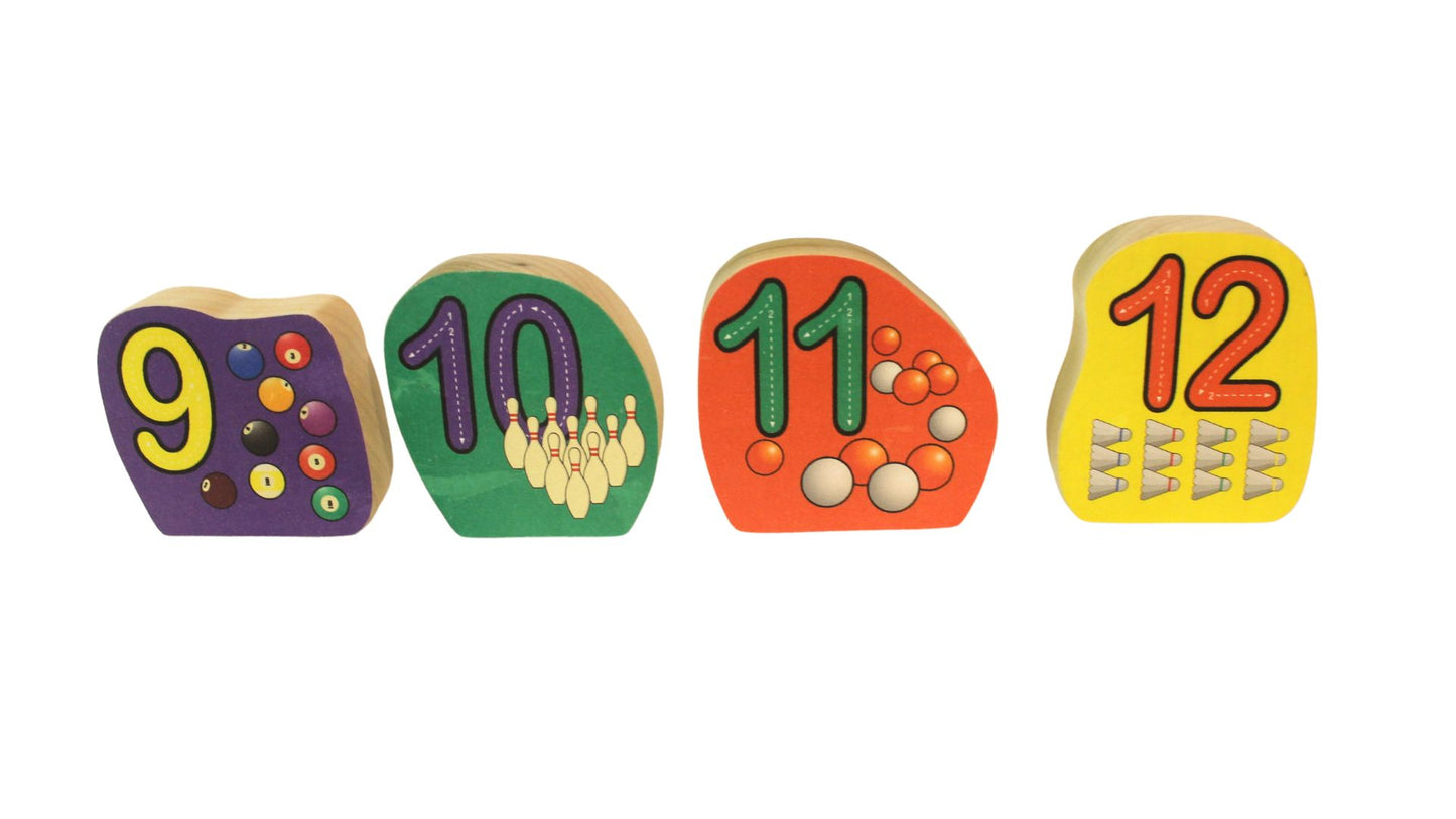 Fun and Educational Toy: Number Blocks with Pictures and Spelled-Out Numerals