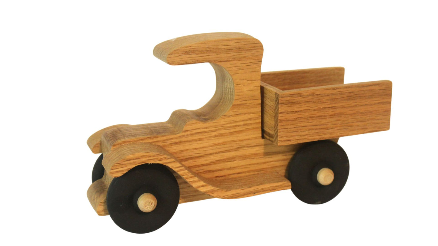 Toy wooden pickup truck