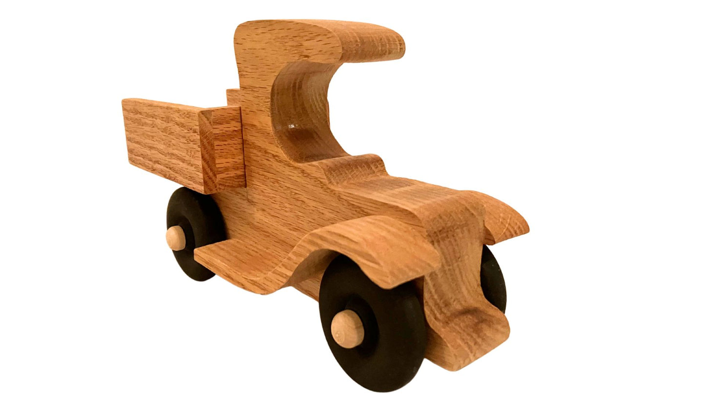 Toy wooden pickup truck