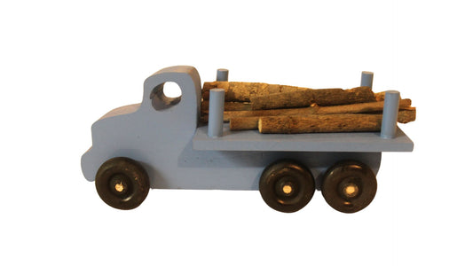 Logging truck, solid poplar, branches to simulate cut trees included. Choice of color