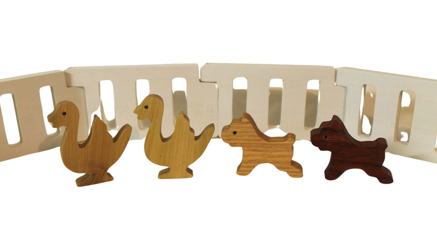 Interactive Wooden Toy Farm Set - Perfect for Pretend Play with Tractor, Wagon, Fence, and Animal Figures