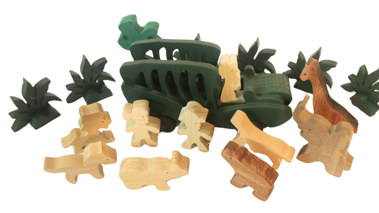 Safari Set - Includes Vehicle, Figures, and Animals