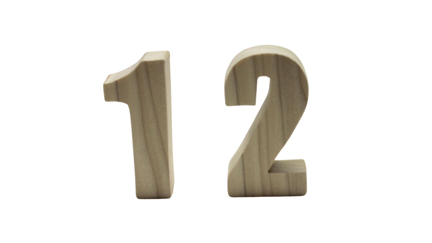 Number set, one through nine, plus zero. Great learning tool for young children. Choice of oak, or unfinished numbers you can paint