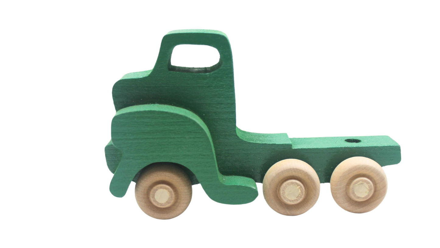 Vintage-Inspired Wooden Toy Car Carrier with 3 Cars and a Pickup Truck - Hours of Imaginative Play!