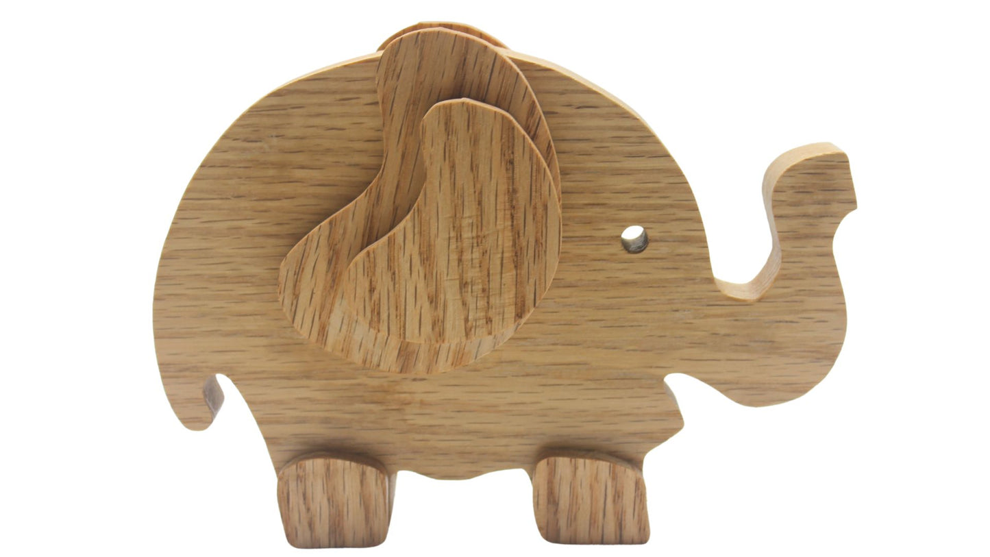 Whimsical Wooden Animal Toy Set: Gorilla, Elephant, Hippo, Giraffe, Hedgehog - Perfect Gift for Kids - Large Enough for Toddlers