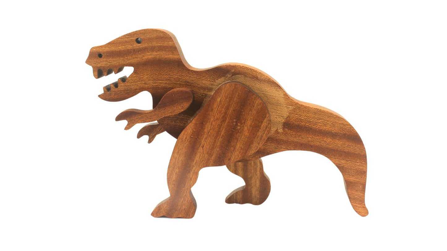 Dinosaurs, caveman and cavewoman, cave, and volcano wooden toy set